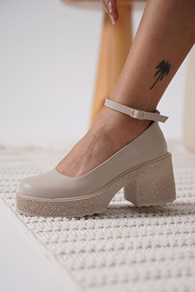 modaserdem Modasrdm Women's Beige Ankle Boots Casual Shoes