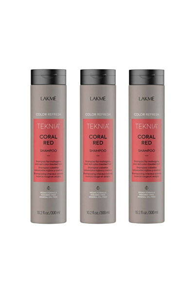Lakme Set for dyed red hair, Lakme, Coral Red, 3 x Shampoo 300ml