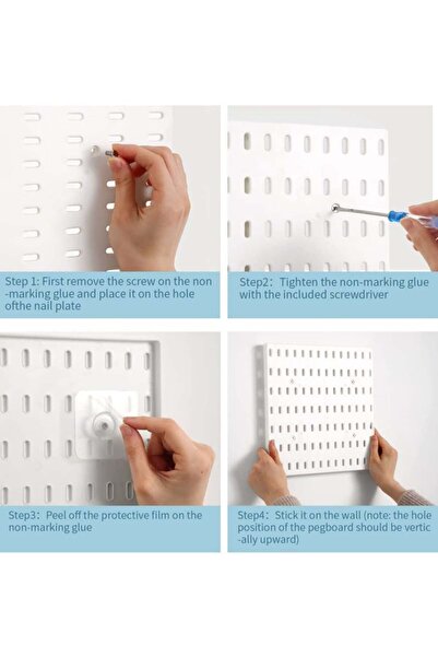 COOYA Pegboard Organiser Combination Set, Pegboard Wall Panel, Durable Plastic Wall Storage Kit(White)