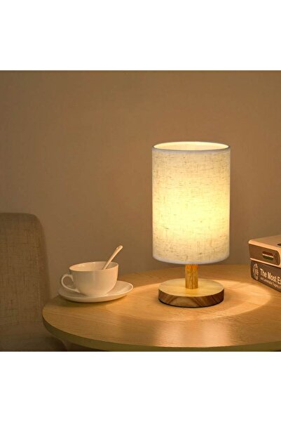 fun zone Generic LED White Light Bedroom Table Lamp Combination White 14x27x12cm