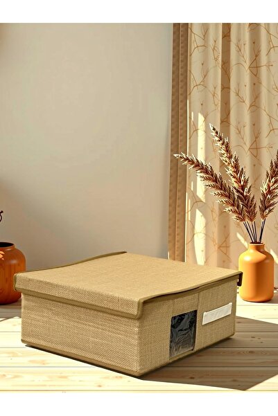 LUXWAY HOME Jüt Kumaş Çekmece İçi Düzenleyici Organizer Kutu – Pencere Detayl...