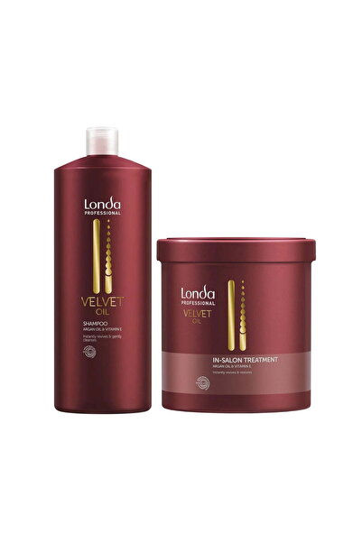 Londa Professional Package for dry hair, Londa Professional, Velvet oil Shampoo 1000ml + Velvet oil Treatment 750ml