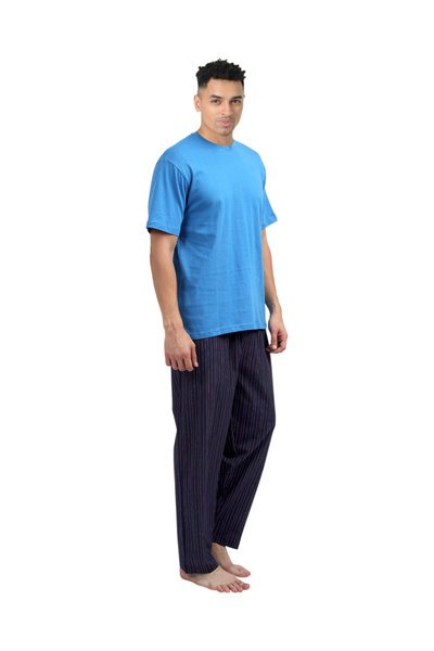 Victor and Jane By Styli Men Supersoft T-Shirt and Stripe Pyjama Set
