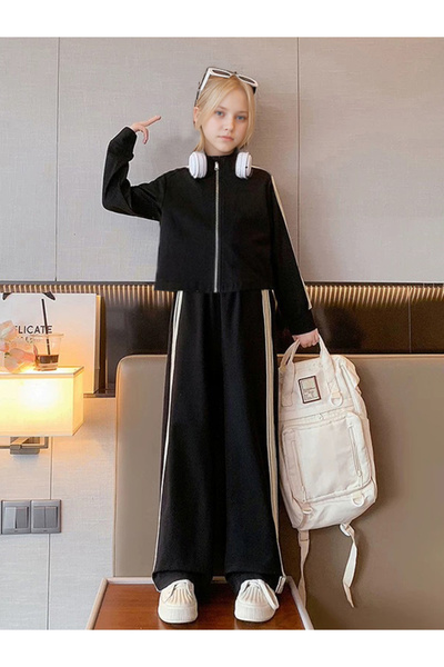 Take Two By Styli Teens Side Striped Panel Jacket and Pants Set