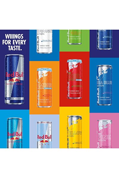 Red Bull مجموعة متنوعة من مشروبات الطاقة، 250 مل (8.4 أونصة)، عبوة من 4 قطع
