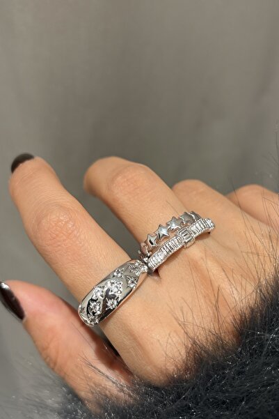 Lavian Accessories 3’lü Ola Star Yüzük Seti