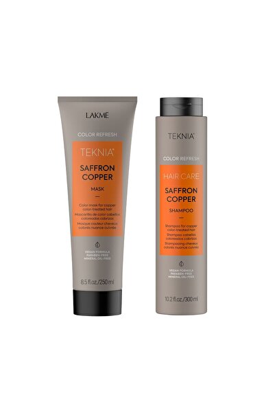 Lakme Set pentru par aramiu, Lakme, Saffron Cooper Shampoo 300ml + Mask 250ml