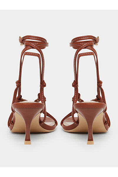 Raid By Styli Danika Knot Tie-Up Sandals with Ring Detail
