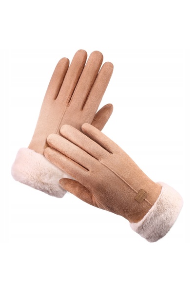 Other Mănuși din piele pentru femei DOTYK, 21 cm, bej, R03