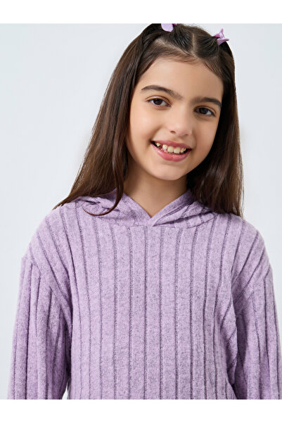 Styli Teens Lilac Hooded Knit Top and Leggings Set