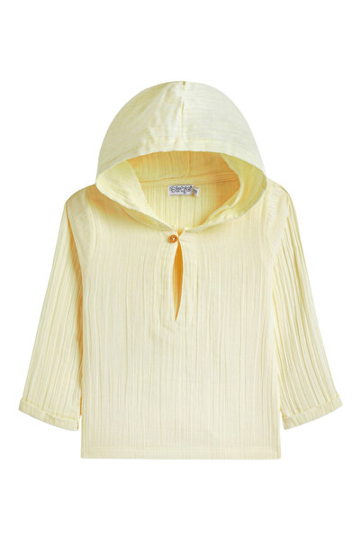 Dirkje By Styli Boys Textured Cotton Hooded Shirt