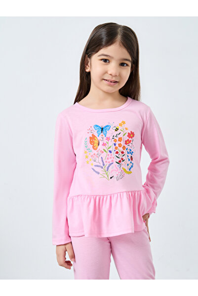 Styli Pink Graphic Print Long Sleeve Top and Pyjama Set