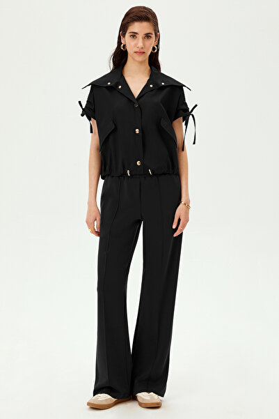 Allyco Βαμβακερό κοντομάνικο πουκάμισο με λεπτομέρεια με δαντέλα