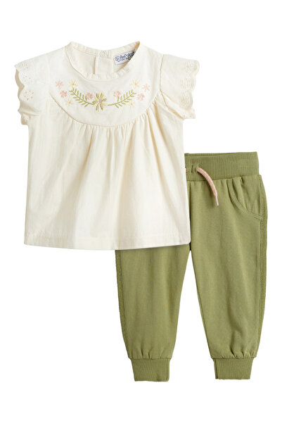 Dirkje By Styli Girls Embroidered Top and Jogger Set
