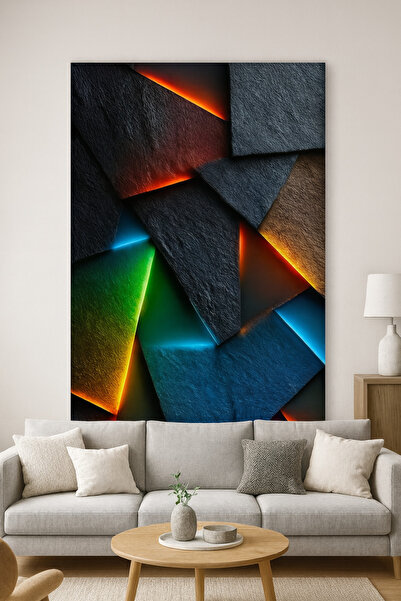 BLT DİZAYN Reflecții de lumină colorate Model abstract Pictură pe sticlă