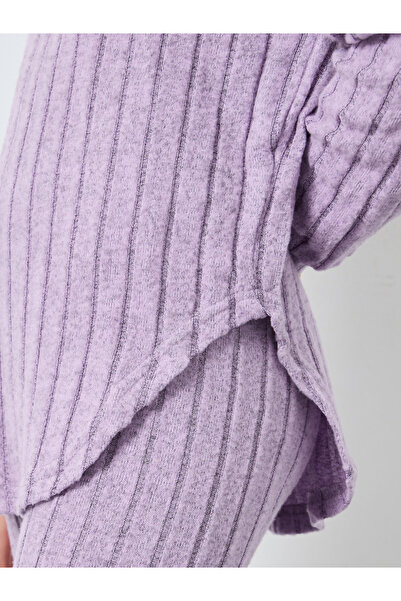 Styli Teens Lilac Hooded Knit Top and Leggings Set