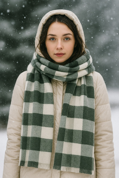 MEKİK BUTİK Eșarfă în carouri în carouri, cu textura moale, de calitate premium