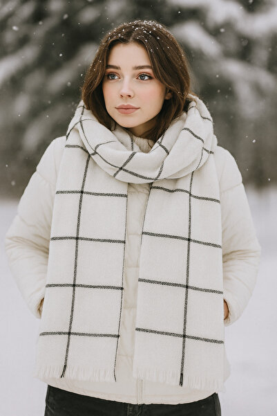 MEKİK BUTİK Eșarfă în carouri în carouri, cu textura moale, de calitate premium