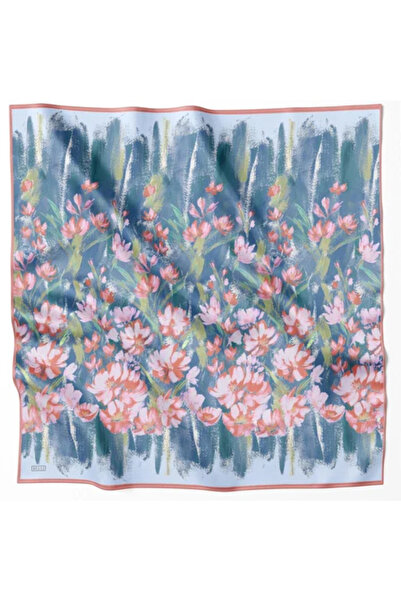 Belli Eșarfă de mătase cu model floral 4217D (Twill) Portocaliu - 01