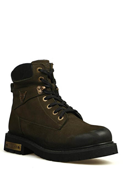 Hammer Jack Genuine Leather Nubuck Khaki Women's Boots & Booties 18501-g