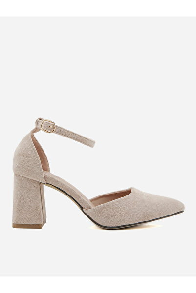 Sneak-a-Peek By Styli Plain Ankle Strap Block Heel Shoes