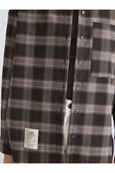 LC Waikiki Lcw Modest Plaid Oversize Poplin Women's Shirt Tunic