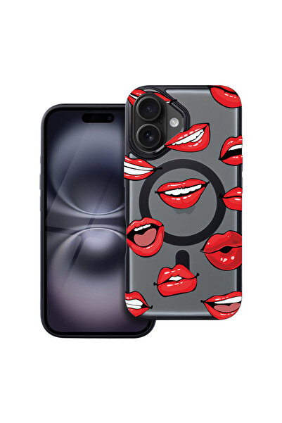 bestcase Husă MagSafe Shield pentru Apple iPhone 16, model buze - sărut, husa...