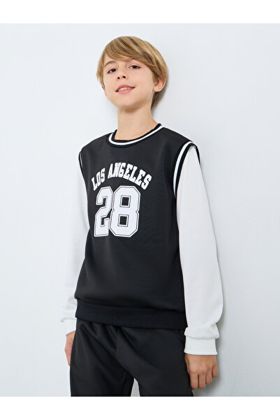 Styli Black Graphic Print Sweatshirt and Joggers Set