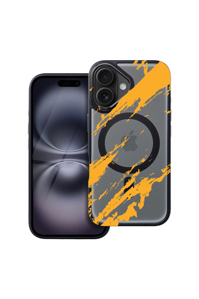 bestcase Carcasă MagSafe Shield pentru Apple iPhone 16, dungi aurii, husa 193...