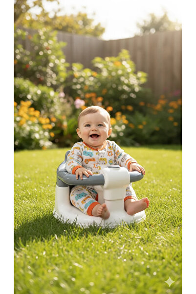 Jusso Önden Açılır Bebek Banyo & Mama Oturağı Gri