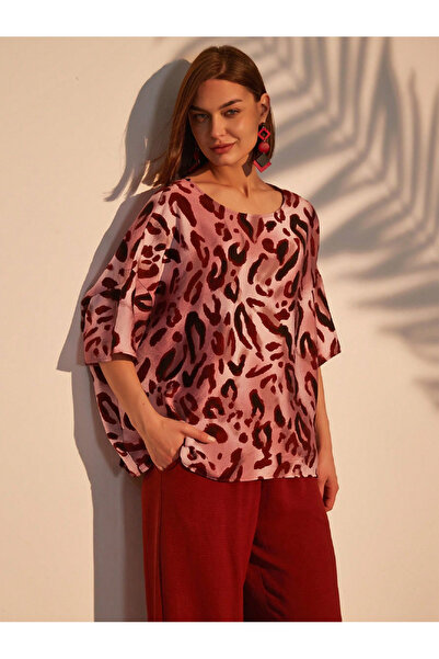 Take Two By Styli Burgundy Leopard Print Top and Trousers Co-Ords