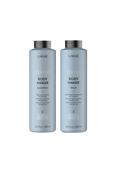 Lakme Set for oily and lackluster hair, Teknia Body Maker, Shampoo 1000ml + Conditioner 1000ml