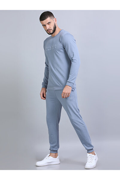 Bushirt By Styli Men Embroidered Loop Knit Sweatshirt and Joggers Set