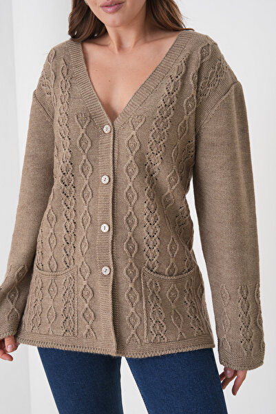 New Lamierra كارديجان صوف نسائي من ماركة Anne مع تفاصيل جيب