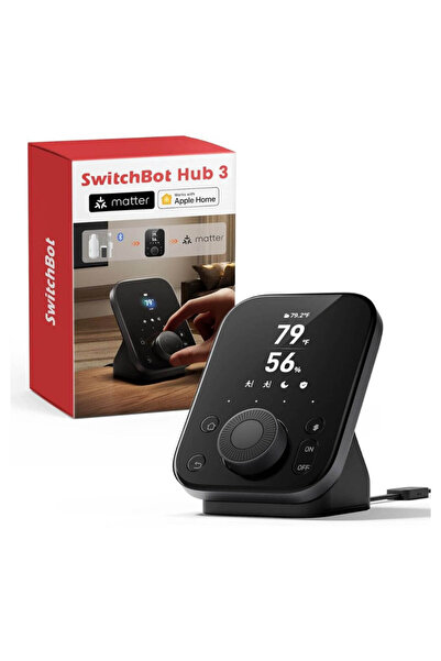 SwitchBot Hub 3 | مركز المنزل الذكي بشاشة IPS مقاس 2.4 بوصة ومقبض تحكم