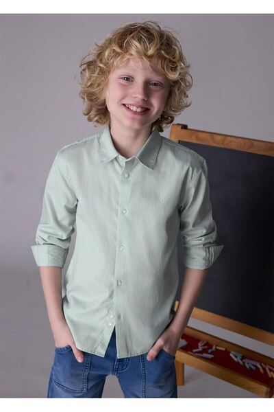 MAYORAL Boy's Striped Shirt Mint 874