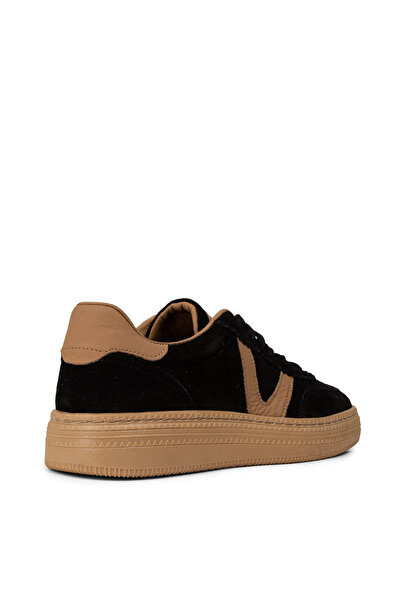 Deery Women's Genuine Suede Black Sneaker Shoes