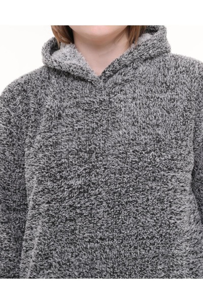 MAKSEN TEKSTİL Дамска блуза Wellsoft - Зимна дамска сива блуза от флис с ниски рамене