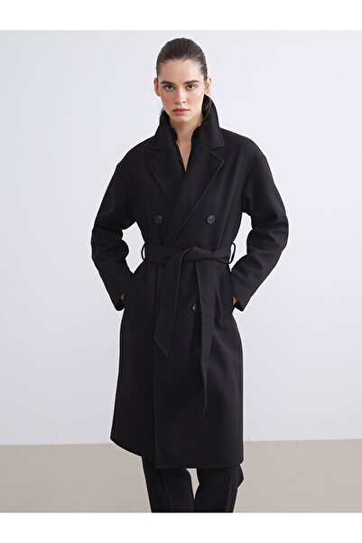 LC Waikiki Lcw Vision Double-Breasted Collar Women's Cashmere Coat