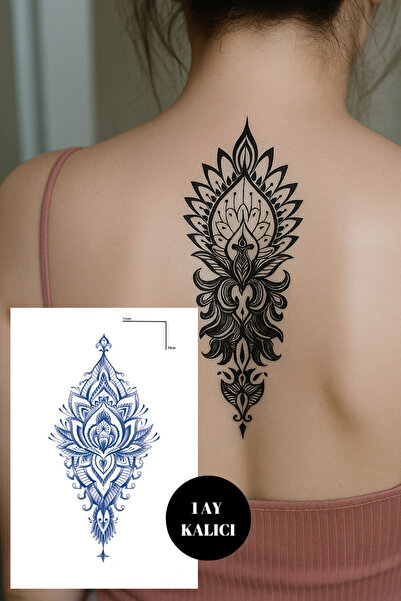 TAKIŞTIR Çiçek Figürlü Figürlü 12 Saat Sonra Kararan Geçici Orta Dövme Tattoo