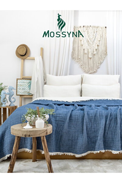 Mossyna Moss Muslin Quilt 100% Cotton 6 Layers 2500 Gr - 245 X 265 cm - 170 X 240 cm