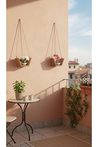 Aava Concept Dekoratif 2 li Duvar rafı Sandal Saksılık Çiçek rafı