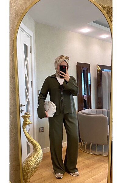 Lir Women's Khaki Green Tie-Up Suit