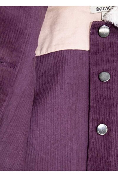 Ozmoz By Mukadder Özden Corduroy Purple Sport Cut Winter Boys' Jacket