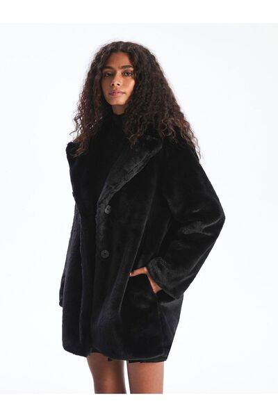 LC Waikiki Xside Jacket Collar Women's Plush Coat