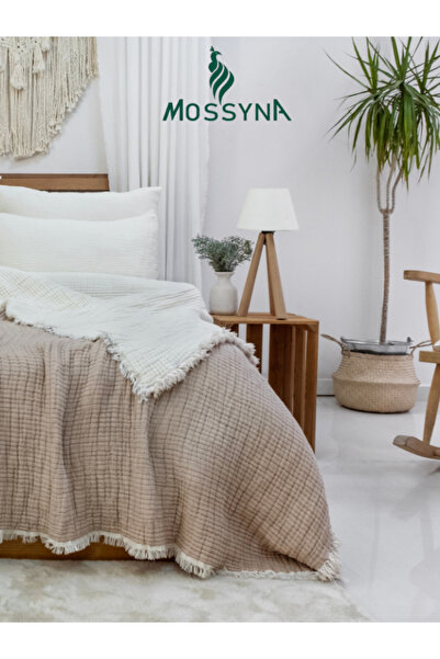 Mossyna Moss Muslin Quilt 100% Cotton 6 Layers 2500 Gr - 245 X 265 cm - 170 X 240 cm