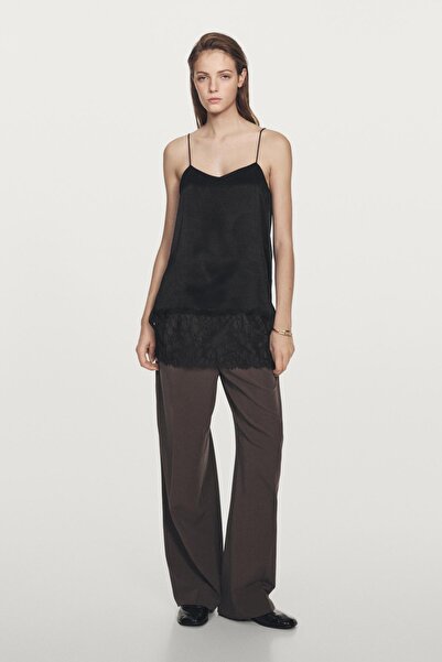 Massimo Dutti Dantel detaylı kamisol bluz