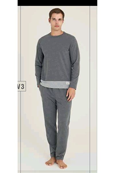 KLY ERKEK BİSİKLET YAKA KIŞLIK PİJAMA TAKIMI