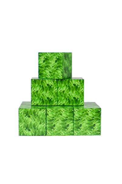 hak-iş oyuncak Megacraft Magnetic 9 Piece Blocks - Grass Pattern