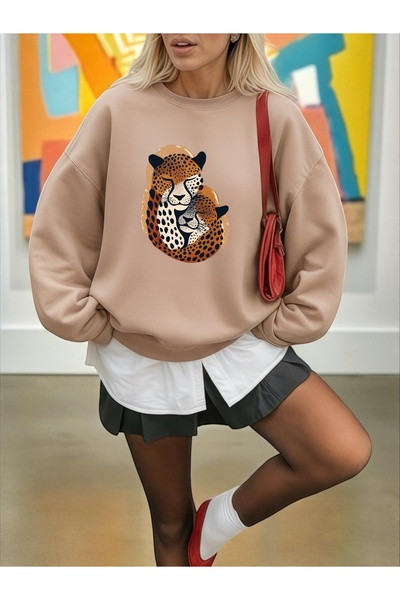 Wish BF Hanorac unisex pentru bărbați/femei Leopard Valentine Colorat Persona...